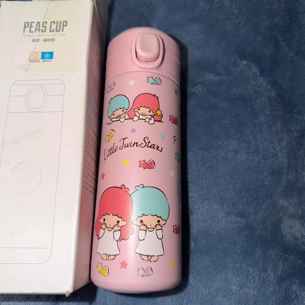 Little Twin Stars pink water bottle